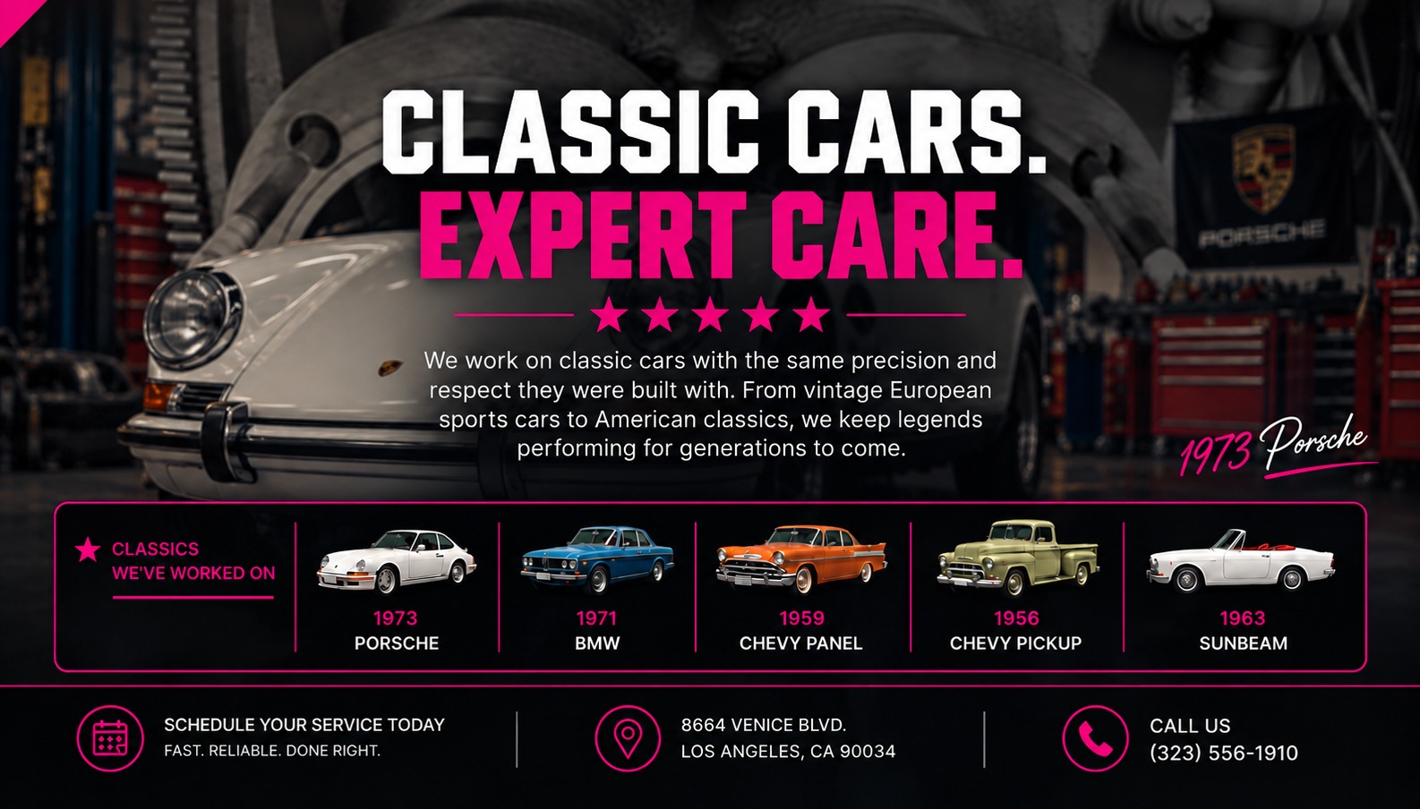 Approved Marinz Classic Cars page design